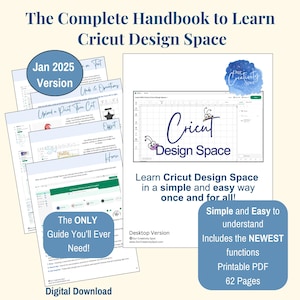 Guide de l'espace Cricut Design pour les débutants, manuel d'instructions, tutoriel pour Maker, Explore Air 2 3, Joy, Joy Extra, Venture, Comment apprendre