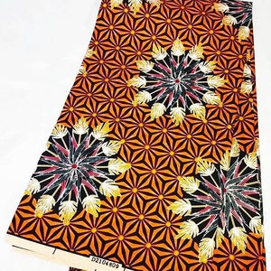 Fabric wax, geometric pattern, from 50cm / 116cm wide. Ankara Fabric. image 1