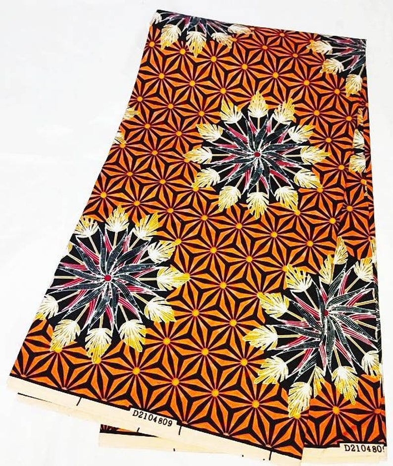 Fabric wax, geometric pattern, from 50cm / 116cm wide. Ankara Fabric. image 1