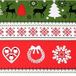 Tissu coton,serfs,spécial Noël couleur blanc vert rouge,à partir de 50cm Largeur 160cm de laize . Certifié oeko Tex. image 3