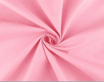 Tissu 100% Coton Uni Rose 160cm de largeur