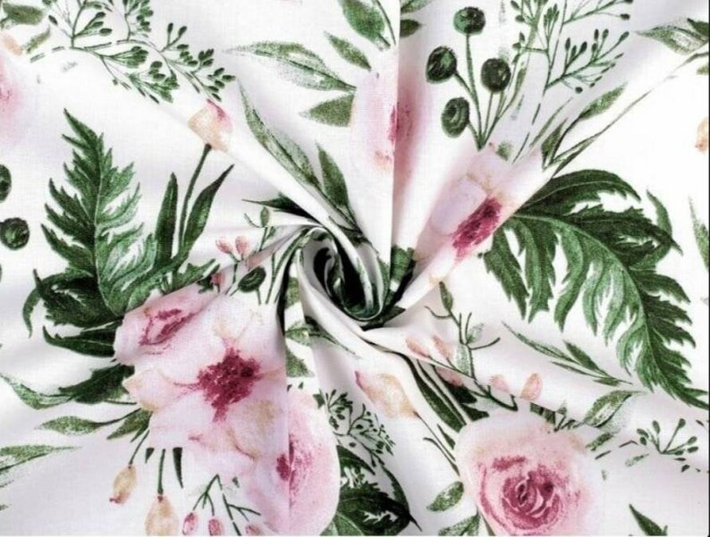 Tissu 100% Coton imprimé Roses par 50 cm Largeur 160cm laize Certifié Oeko-tex image 7