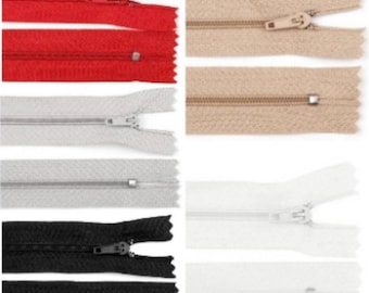 Zipper, zip, nylon sizes available 40cm, 45cm and 50 cm. 5 colors to choose from.