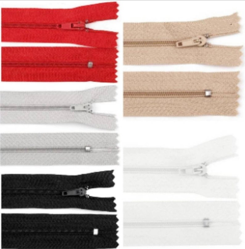 Fermeture éclair,zipe,en nylon tailles disponibles 40cm,45cm et 50 cm.5 coloris aux choix . image 1