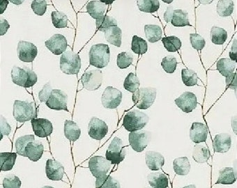 Tissu 100% Coton Premium imprimé Feuilles D'eucalyptus 160 cm de largeur (Laize) Certifié Oeko-tex