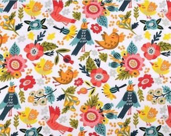 100% Cotton fabric printed Birds by 50 cm Width 160cm (width) Oeko-tex certified