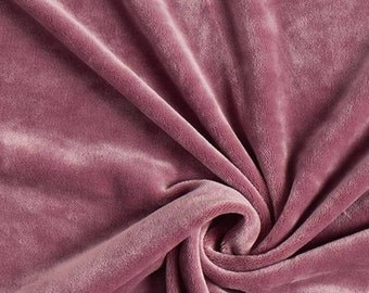 Velvet fabric, soft, quite thick, very soft, old pink, from 50cm by 114cm wide.velvet free shipping.