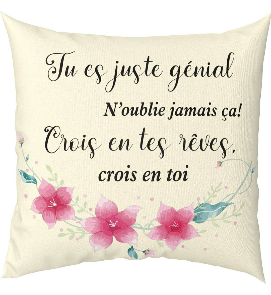 Cadeau Inspirant Anniversaire Housse de Coussin 45x45 cm Fleurs Roses Convient Pour Voiture Chambre 