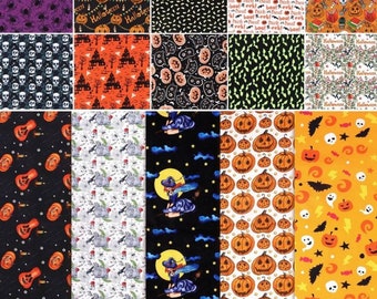 15 Pieces Fabric for Halloween, Patchwork Cotton Fabric DIY, this Lot includes 2 sizes 10 coupons (25/25cm) and 5 (50×50cm). Free delivery.
