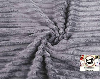 Minky corduroy fabric, gray, from 50cm.2 width of your choice (80cm or 160cm) (free shipping)