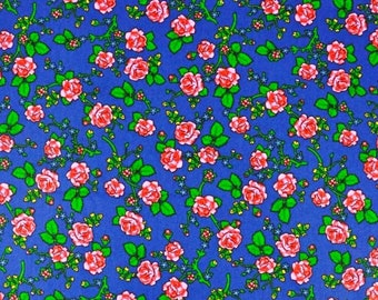 Cotton fabric, spring floral pattern, from 50cm, 2 widths to choose from (80cm or 160cm width). Oeko Tex certified.
