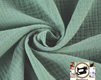 Almond Green Double Gas Fabric 100% Cotton 140 cm width