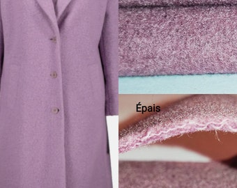 Luxury woolen fabric, lilac color, thick, soft, 150cm wide (coat, cape, jacket, scarf....ect. Authentic. Free delivery