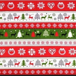 Tissu coton,serfs,spécial Noël couleur blanc vert rouge,à partir de 50cm Largeur 160cm de laize . Certifié oeko Tex. image 5