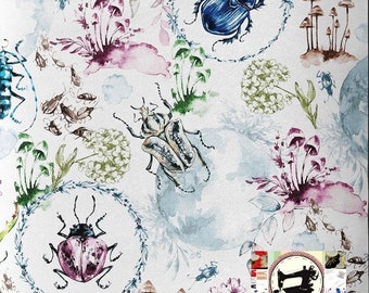 Premium insect cotton fabric from 50 cm / 80cm or 160cm width to choose. Free delivery with no minimum purchase.
