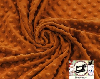 3D Minky fabric, Terracotta color, very soft, from 50cm. 2 widths to choose from (80cm or 160cm) (free delivery)