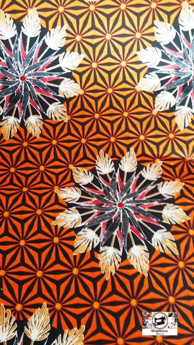 Fabric wax, geometric pattern, from 50cm / 116cm wide. Ankara Fabric. image 2