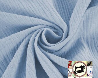 Double Gaz Fabric Indigo 100% Cotton 140 cm width