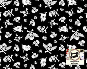 Cotton fabric, printed head background Black background, from 50cm, 2 widths of your choice (80cm or 160cm of wool). Oeko Tex certified.
