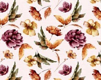 100% Cotton Floral Printed Fabric by 50 cm Width 160cm (width) Oeko-tex certified