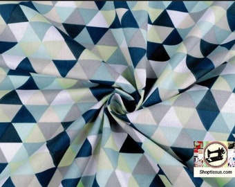 100% Cotton fabric printed Geometric triangle by 50 cm Width 160cm (width) Oeko-tex certified