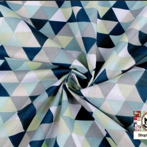 100% Cotton fabric printed Geometric triangle by 50 cm Width 160cm (width) Oeko-tex certified