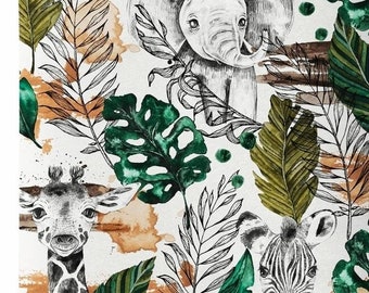 Safari Sweat cotton jersey fabric, French Terry, from 50cm and 2 widths 75 cm or 155cm to choose from. Free delivery.