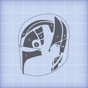 Sabine Wren Helmet Paint Marking Guides for Live Action Sabine Helmet