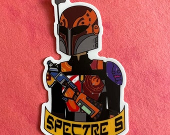 Sabine Wren Mandalorian Stickers 1.75” x 3” Die Cut Vinyl from Star Wars Rebels