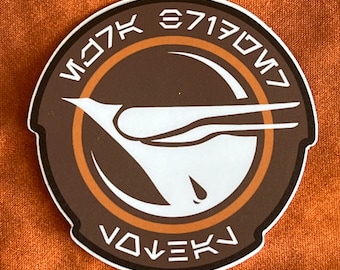 Pegatinas de vinilo troqueladas de 2,5 cm de diámetro con diseño de chaleco de Ezra Bridger de Star Wars Rebels