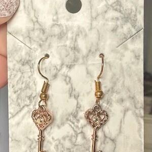 gold key earrings
