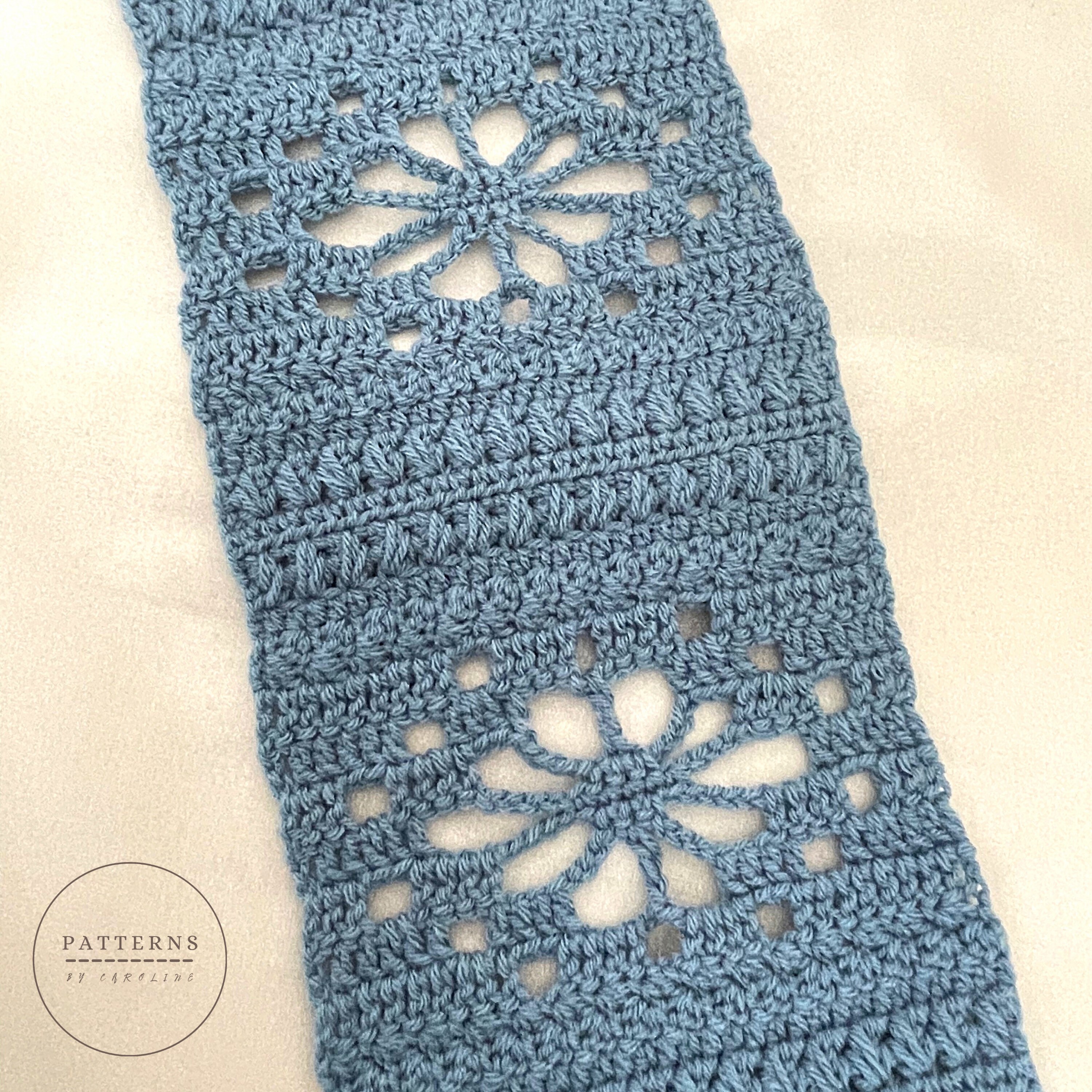 Lacy Flower Scarf Crochet Pattern - Etsy