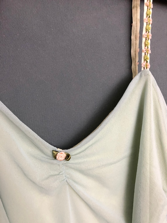 A0095/  Vintage Pale Aqua Cami with adjustable str