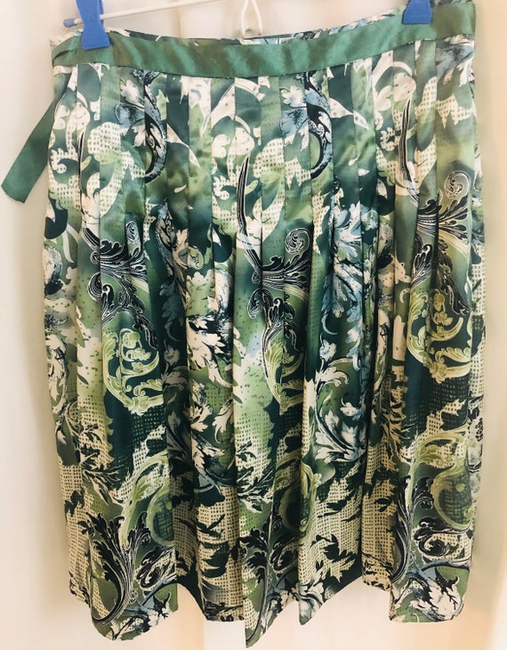 A0121/   Vintage Worthington Green Pleated Skirt … - image 1