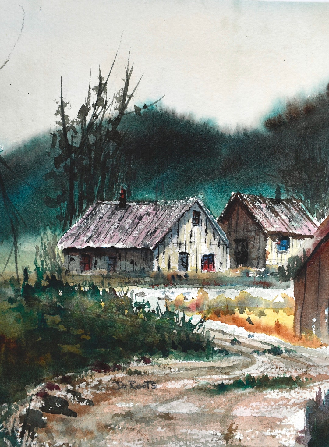 Vintage Signed Original Watercolor Painting Newly Matted and Framed in ...