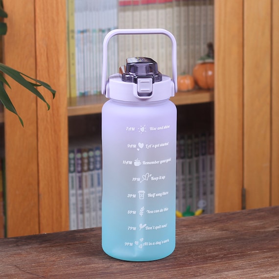 Water Bottle With Straw Leak Proof and BPA Free Drinks Bottles With  Motivational Time Markings Hydration Sports Bottle for Gym Reusable 