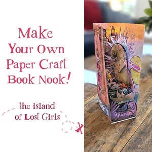 La isla de las chicas perdidas: libro para colorear con papel en 3D Book Nook