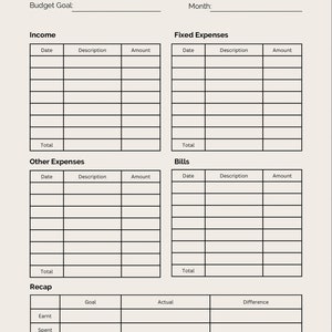 Monthly Budget and Savings Planner