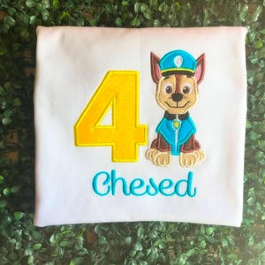 Chase-verjaardagsshirt, patrouille-verjaardagsshirt