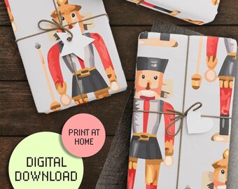 Printable Wrapping Paper Tools.pdf PRINTABLE Mistletoe Wrapping Paper, Christmas, Holiday, Classic, 2 ...