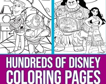 Cartoon Coloring Etsy