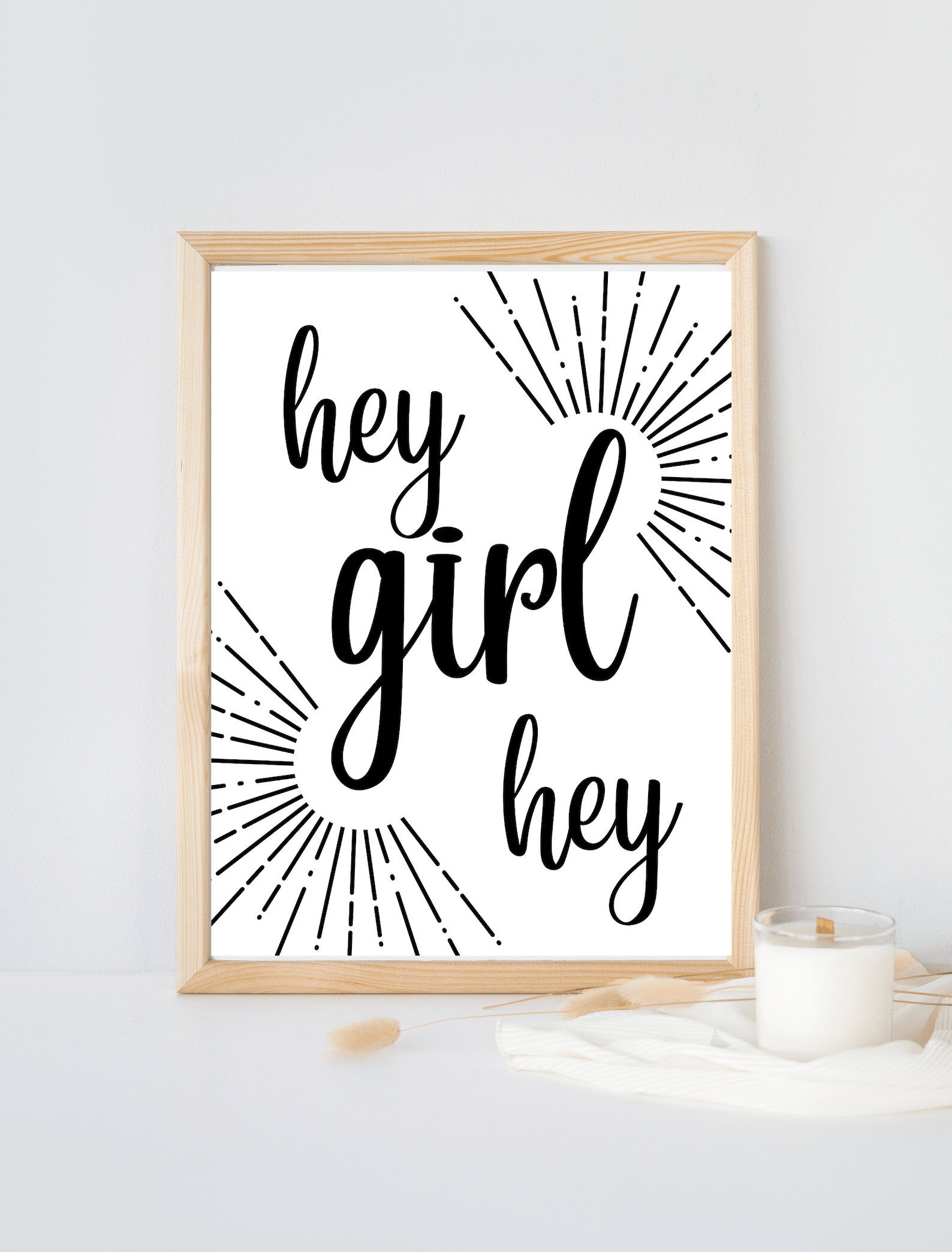 Hey Girl Hey Printable Wall Art Girl Quotes Art Dorm Decor Etsy