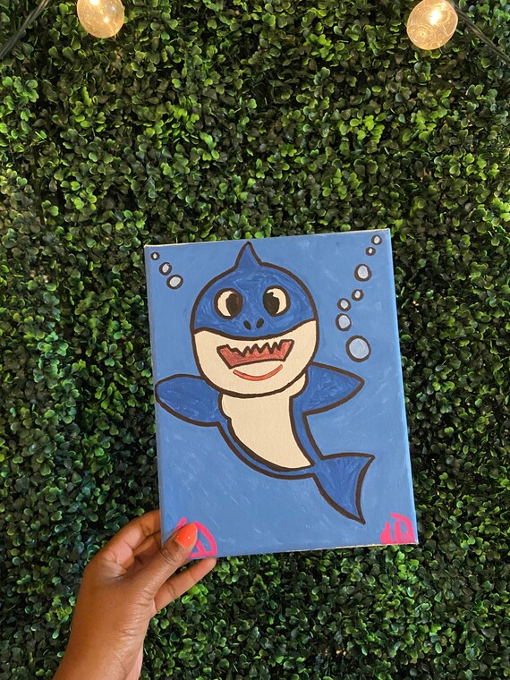 Pre-sketched Baby Shark Canvas OUTLINE ONLY Pre-sketched Baby Shark Canvas OUTLINE ONLY