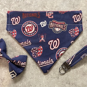 Washington Nationals Sports Team Apparel for Pet, DC National Pet Apparel,  Nationals Pet bow ties, Baseball Pet Bandanas