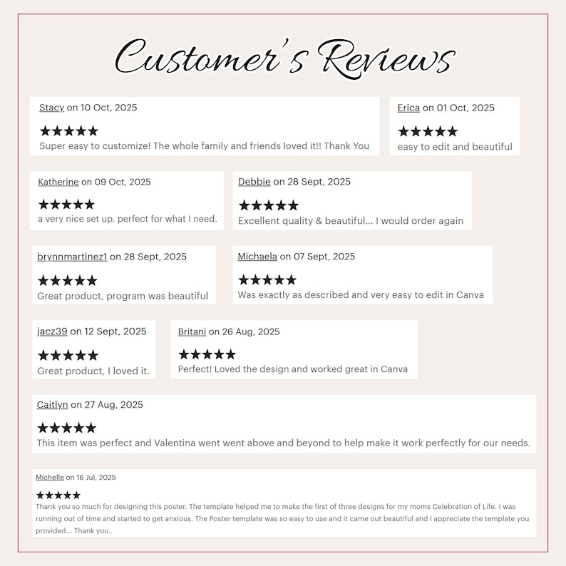 Funeral Program Template Pink Roses Floral Design Memorial Service Celebration Life Tribute Digital Download Editable Obituary Canva Elegant image 10