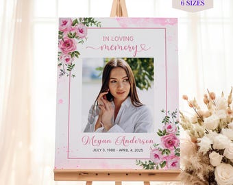 Funeral Welcome Sign Memorial Service Celebration Life Remembrance Display Entrance Decoration Loving Memory Digital Download Editable F25