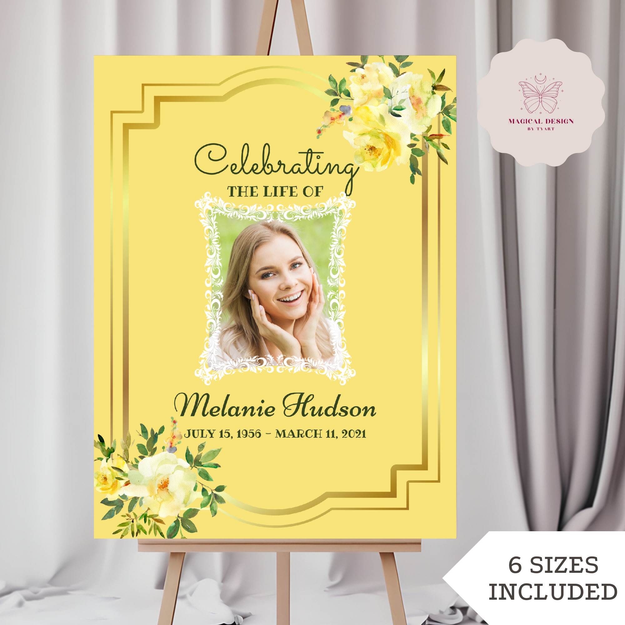 Editable Celebration of Life Poster Template, Large Funeral Editable Celebration of Life Poster Template, Large Funeral