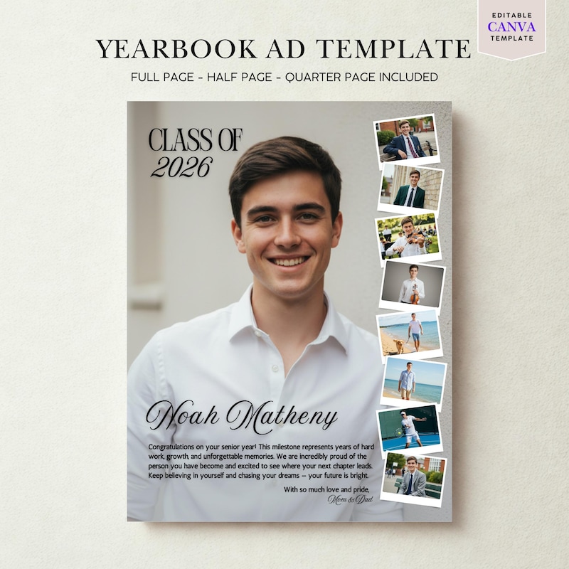 Yearbook Ad for 8th Grade - Etsy