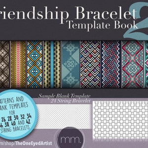 Friendship Bracelet Template Book 2 - digital download - More Woven bracelet tutorials, patterns, and blank graph paper / templates
