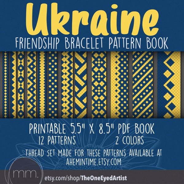 Ukraine Friendship Bracelet Pattern Book - Friendship Bracelet Kit - Printable 5.5”x8.5” PDF - Support for Ukraine